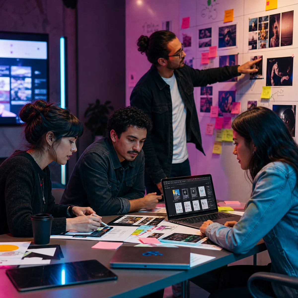 Equipo planificando contenidos para una transformación
