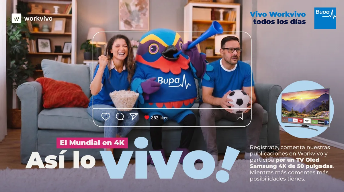 Pieza de campaña Así lo vivo, mascota Jasiri jugando fútbol para el Mundial en 4K